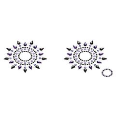 Пестіс з кристалів Petits Joujoux Gloria set of 2 - Black/Purple, прикраса на груди SO3136 фото