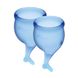 Набір менструальних чаш Satisfyer Feel Secure (dark blue), 15мл і 20мл, мішечок для зберігання SO3588 фото 2