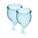 Набір менструальних чаш Satisfyer Feel Secure (light blue), 15мл і 20мл, мішечок для зберігання SO3590 фото 1