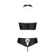 Комплект з еко-шкіри Nancy Bikini black L/XL - Passion, бра та трусики з імітацією шнурівки SO5367 фото 13