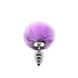 Металева анальна пробка Кролячий хвостик Alive Fluffy Twist Plug S Purple, діаметр 2,9 см SO6306 фото 4