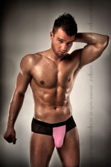 Розпродаж!!! Чоловічі трусики з рожевим гульфіком Passion 007 THONG pink S/M - Passion PSM0075 фото