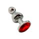 Металева анальна пробка Wooomy Lollypop Double Ball Metal Plug Red L діаметр 3,5 см, довжина 10,5 см SO7420 фото 5