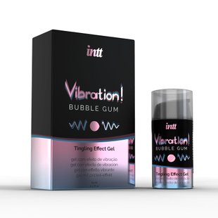 Рідкий вібратор Intt Vibration Bubble Gum (15 мл), густий гель, дуже смачний, діє до 30 хвилин SO3348 фото