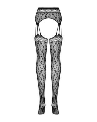 Сітчасті панчохи-стокінги під леопард Obsessive Garter stockings S817 S/M/L, імітація гартерів, з до SO7275 фото