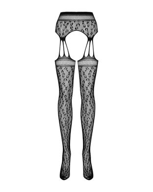 Сітчасті панчохи-стокінги під леопард Obsessive Garter stockings S817 S/M/L, імітація гартерів, з до БІЛИЗНА/Еротична жіноча білизна/Панчохи, Мітенки, Колготки фото