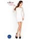 Бодістокінг Passion BS025 white, сукня-сітка, спущене плече, довгий рукав PBS025W фото 7