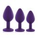 Набір силіконових анальних пробок із кристалом Rianne S: Booty Plug Set Purple, діаметр 2,7см, 3,5см SO3908 фото 12