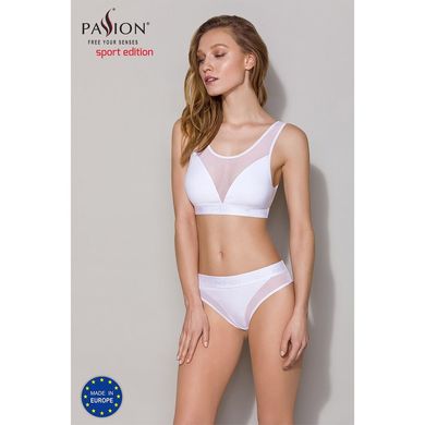 Топ з прозорою вставкою Passion PS002 TOP L, white SO4203 фото