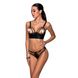 Комплект з екошкіри з люверсами та ремінцями Malwia Bikini black S/M — Passion, бра та трусики SO5763 фото 6