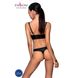 Комплект з екошкіри з люверсами та ремінцями Malwia Bikini black S/M — Passion, бра та трусики SO5763 фото 7