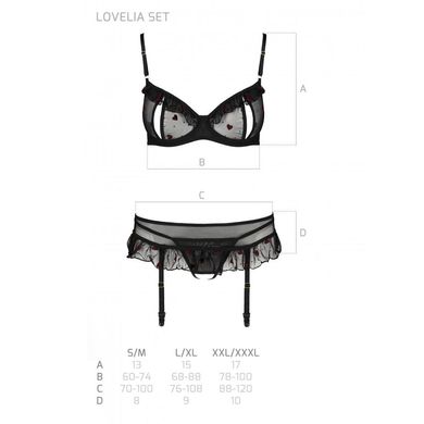 Сексуальний комплект з поясом для панчіх Passion LOVELIA SET L/XL, black SO4777 фото