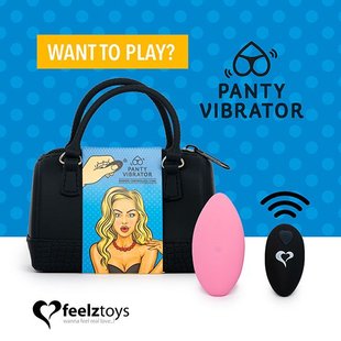 Вібратор в трусики FeelzToys Panty Vibrator Pink з пультом ДК, 6 режимів роботи, сумочка-чохол SO3849 фото