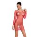 Бодістокінг-сукня з глибоким коміром Passion BS093 red, довгі рукави SO6398 фото 6