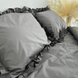 Комплект постільної білизни з рюшами Бязь Lux - &laquo;Графіт&raquo; графіт фото 2