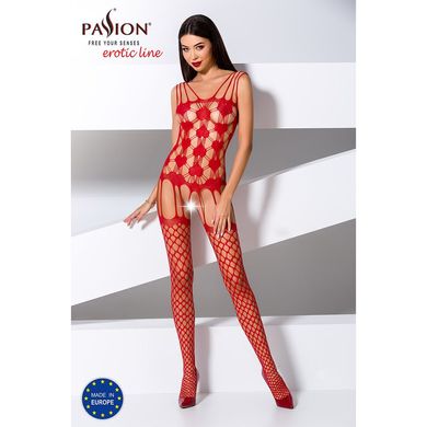 Бодістокінг Passion BS067 red, комбінезон, імітація панчох і топа на бретелях PBS067R фото