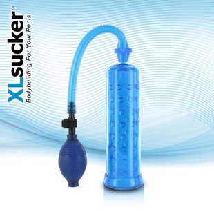 Вакуумна помпа XLsucker Penis Pump Blue для члена довжиною до 18см, діаметр до 4 см E22147 фото