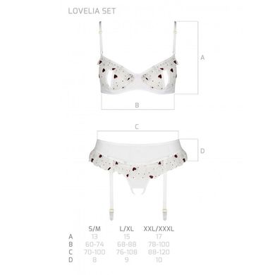 Сексуальний комплект з поясом для панчіх Passion LOVELIA SET L/XL, white SO4780 фото