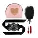 Романтичний набір Rianne S: Kit d'Amour: віброкуля, пір'їнка, маска, чохол-косметичка Pink/Gold SO3866 фото 6
