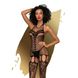 Бодистокинг Penthouse Fancy Me XL Black, открытый доступ, фантазийный рисунок, имитация чулок SO6462 фото 1